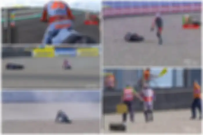 Setidaknya 5 pembalap crash atau terjatuh di FP3 MotoGP Belanda 2022, ada yang tetap jadi tercepat.