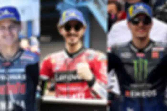 Francesco Bagnaia pole position MotoGP Belanda 2022 gak bakal jadi juara senasib dengan Fabio Quartararo (kiri) pole position MotoGP Belanda 2019 dan Maverick Vinales (kanan) pole position MotoGP Belanda 2021 
