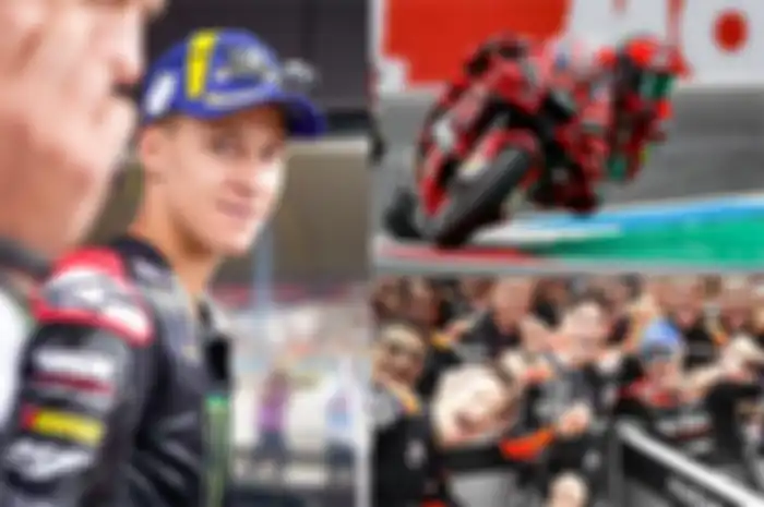 3 penguasa berbeda klasemen paruh musim MotoGP 2022, Fabio Quartararo klasemen pembalap (kiri), Ducati (kanan atas) klasemen konstruktor dan Aprilia Racing (kanan bawah) klasemen tim MotoGP