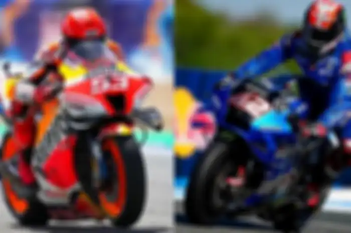Honda RC213V (kiri) dan Suzuki GSX-RR (kanan) belum gasak kemenangan di paruh musim pertama MotoGP 2022.