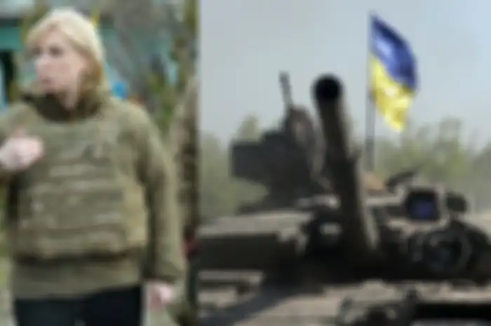 Ilustrasi Iryna Vereshcuk mengumumkan serangan balasan Ukraina ke Rusia dalam perang Rusia dan Ukraina yang masih terus berkecamuk saat ini.