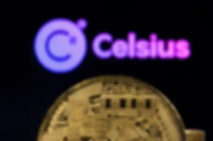 Ilustrasi logo perusahaan kripto Celcius bangkrut