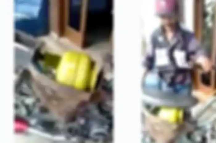 Honda Supra disulap memakai tabung gas 3 kg sebagai bahan bakarnya
