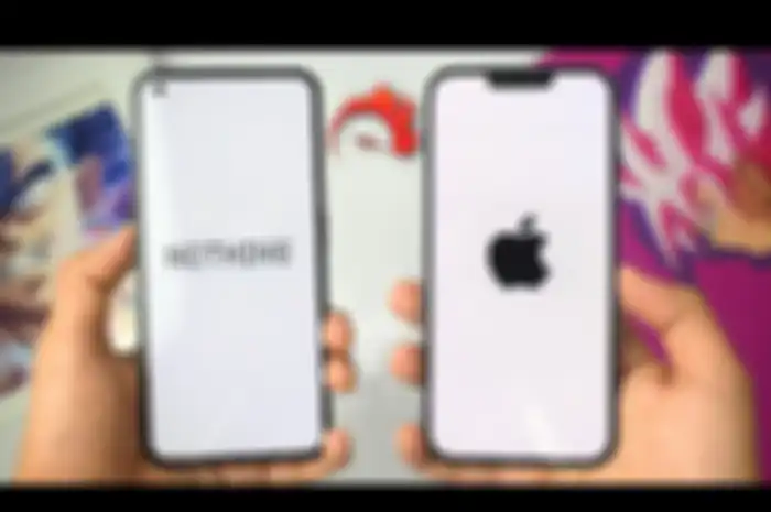 Ilustrasi Nothing Phone 1 vs iPhone 13 Pro Max