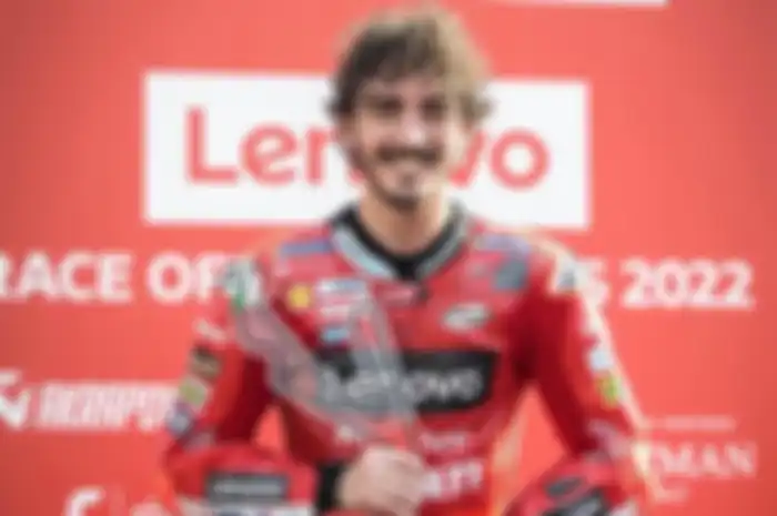 Pembalap MotoGP Francesco Bagnaia gasak juara di Sirkuit Misano dalam event Race of Champions di World Ducati Week, Minggu (24/7/2022)