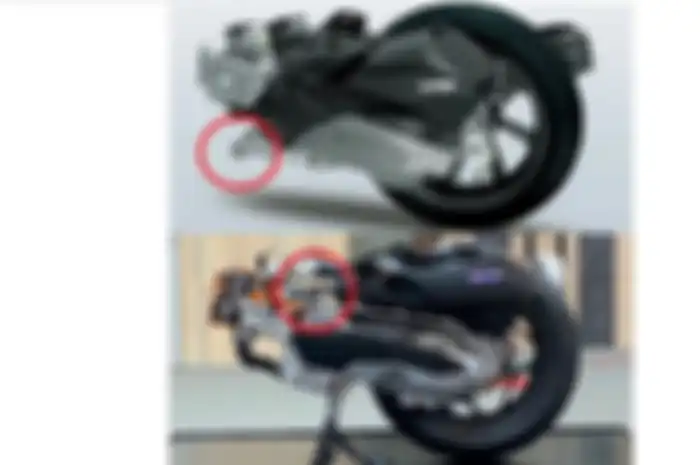 Posisi engine mounting Honda PCX 150 (atas) berada di bawah, sedangkan Honda PCX 160 (bawah) berada di atas