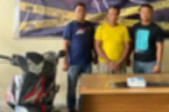 SH sopir mobil nyambi jadi maling motor Honda Supra X berhasil ditangkap Polres Binjai, Selasa (2/8/2022)