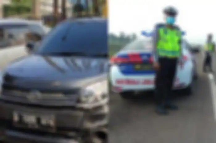 Mobil RFH tabrak mobil polisi di Tol Pancoran, Jakarta Selatan pada Jumat (5/8/2022).