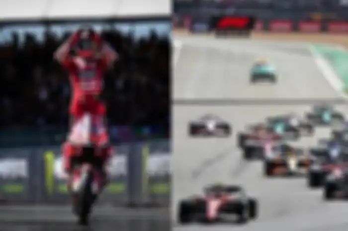 Francesco Bagnaia juara MotoGP Inggris 2022 (kiri), balap F1 Inggris 2022 di Sirkuit Silverstone (kanan).