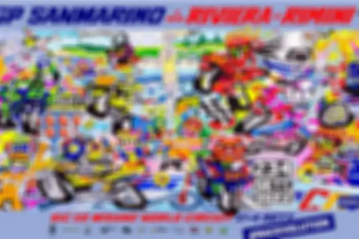 Tebak ada angka berapa saja di poster MotoGP San Marino 2022, poster kreasi Aldo Drudi desainer grafis helm pembalap MotoGP terkenal, termasuk Valentino Rossi