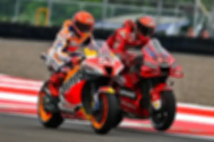 Pembalap Ducati Lenovo sekaligus didikan Valentino Rossi, Francesco Bagnaia (63) perkirakan Marc Marquez (93) balapan di MotoGP Aragon 2022.