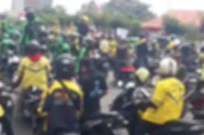 Foto ilustrasi demo. Tarif ojol baru berlaku besok, Asosiasi Ojek Online tolak dengan alasan ini.