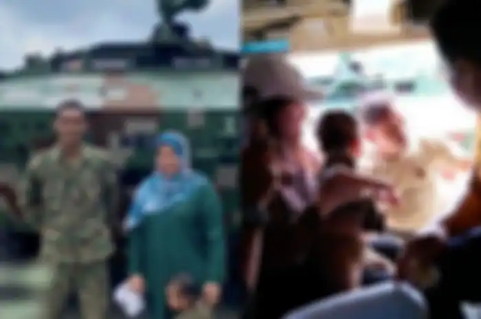 Wanita hamil ngidam naik tank