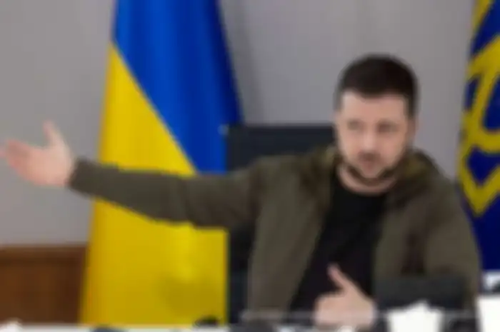 Ilustrasi Presiden Ukraina Volodymyr Zelensky.
