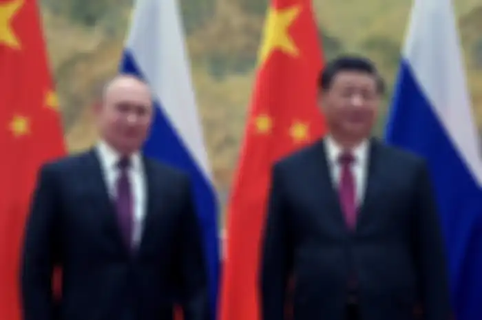 Presiden Rusia Vladimir Putin menghadiri pertemuan dengan presiden China Xi Jinping di Beijing, China February 4, 2022