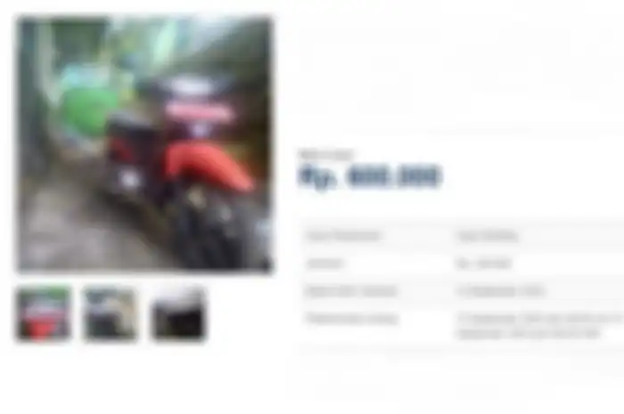 Honda Supra Fit dilelang murah Rp600 ribuan, peserta lelang bisa daftar via online sebelum mengajukan penawaran.