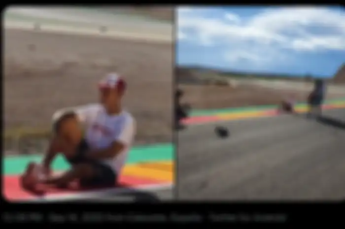 Augusto Fernandez terciduk hadiri sesi foto dengan pakaian GASGAS