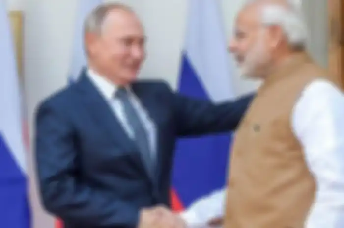 Sosok presiden rusia vladimir putin dan PM India Narendra Modi.