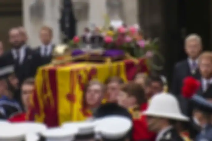Pemakaman Ratu Elizabeth II di Westminster Hall, Istana Westminster, London, Senin (19/9/2022).