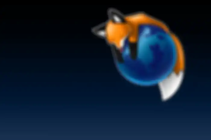 Ilustrasi rubah dan bumi yang merupakan ikon logo Mozilla Firefox. 