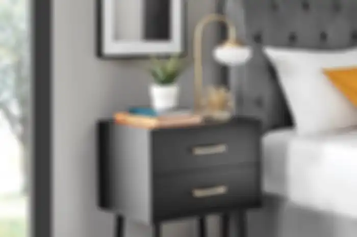 Ilustrasi meja samping tempat tidur modern
