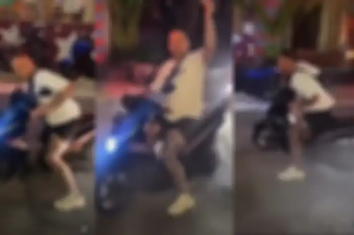 Bule Burnout Pakai Motor Honda BeAT
