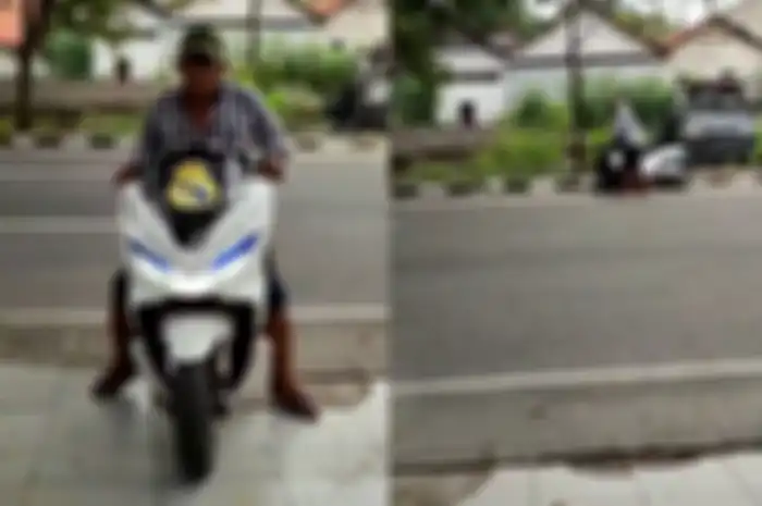 Pengendara motor Honda PCX putih di Surabaya jadi pelaku maling kabel milik PT KAI.