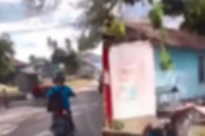 Detik-detik pemotor cewek sein kanan belok kiri dan langsung nyemplung ke selokan.