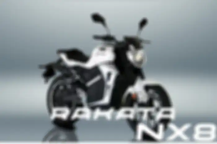 Tampak samping motor listrik Rakata NX8.