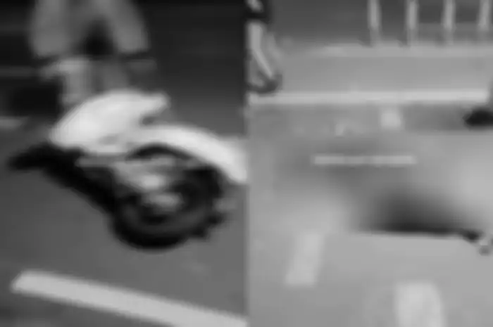 Detik-detik aksi geng motor membegal pemotor Honda Scoopy di Senen, Jakarta Pusat.