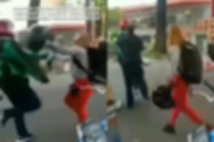 Viral detik-detik driver ojol menendang customer wanita di Bandung.