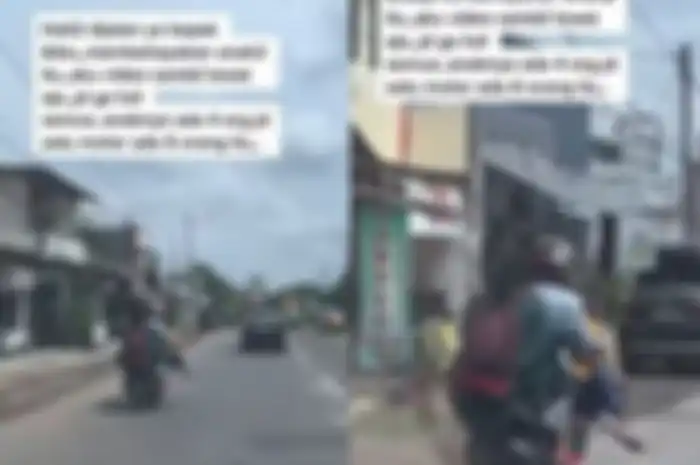 Bikin was-was, Yamaha Mio tampung satu keluarga enam orang dipakai di jalan raya, netizen keheranan.