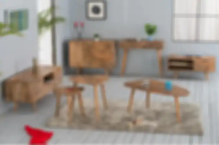 Ilustrasi furnitur kayu solid