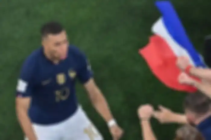 Pesepak bola Prancis Kylian Mbappe melakukan selebrasi, bakal jadi top skor Piala Dunia 2022 intip kedekatannya dengan juara dunia MotoGP.