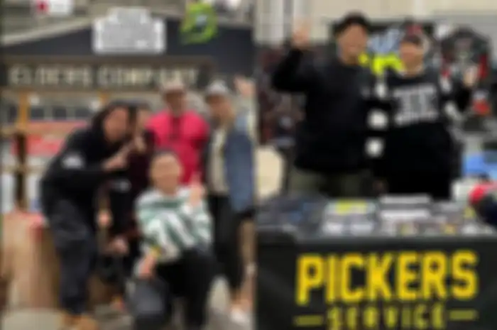 Elders Company (kiri) dan Pickers Store (kanan) hadir di 30th Anniversary Yokohama Hot Rod Custom Show 2022, Jepang, Minggu (4/12/2022).