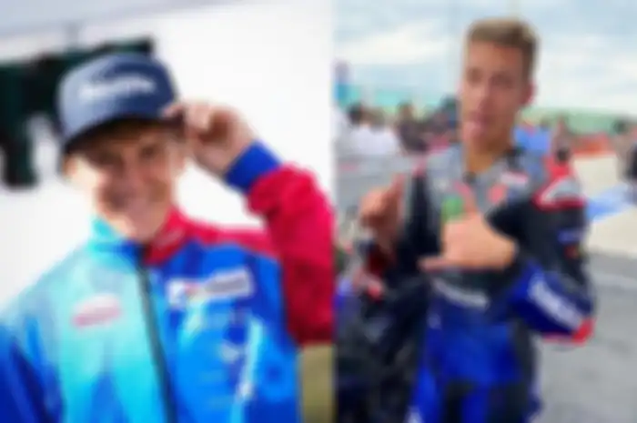 Pembalap asal Argentina, Gabriel Rodrigo (kiri) dan Pembalap MotoGP asal Prancis Fabio Quartararo (kanan), kedua negara akan bertemu di final Piala Dunia 2022.