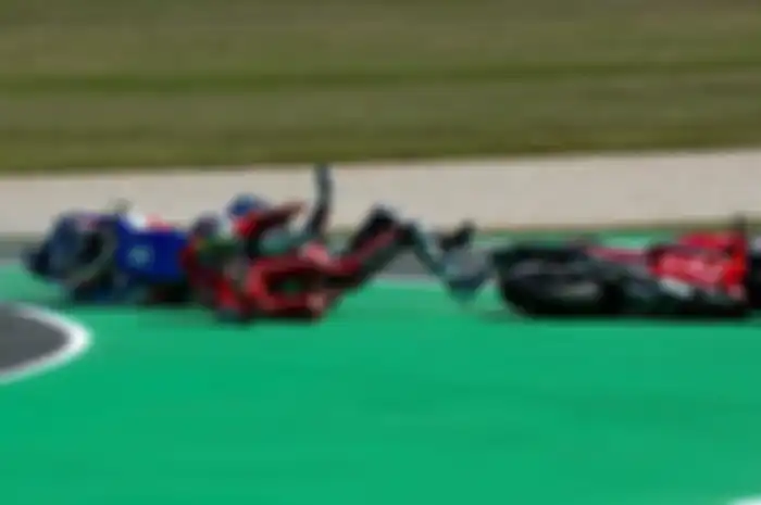 Ilustrasi crash. Peringkat sirkuit MotoGP 2022 berdasarkan crash terbanyak.