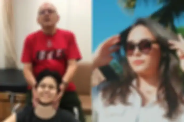 Kolase foto Papa Gabor bersama mendiang Laura Anna dan Greta Irene