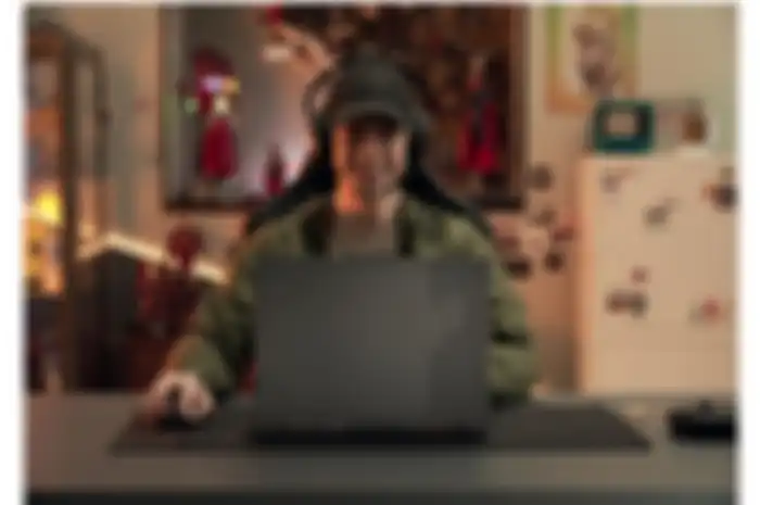 Ilustrasi laptop gaming. 