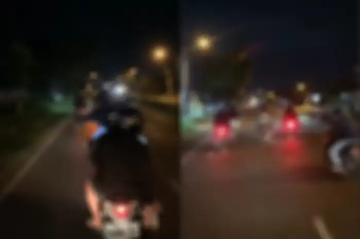 Aksi pemotor ugal-ugalan bawa senjata tajam dan minuman keras di Sukoharjo.
