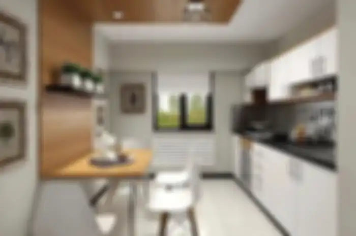 Pemilik rumah minimalis menjajal memasang lemari tertutup di desain dapur mungil. Foto interiornya menjadi seperti begini.