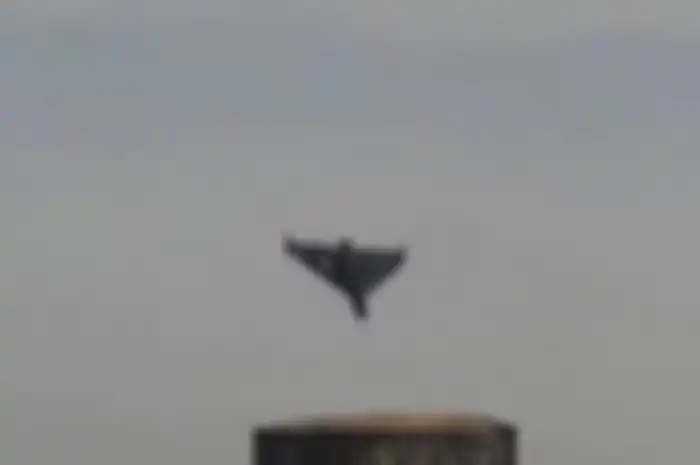 Drone Geran-2 dengan lubang di sayapnya 
