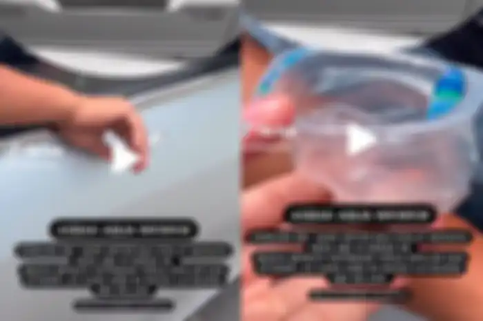 Pemotor ini tegur pengendara mobil yang meokok dengan modal gelas air mineral.