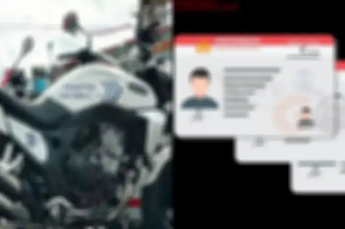 Motor ujian praktek SIM C1 Hunter SK500 (kiri) dan ilustrasi SIM C1 (kanan).