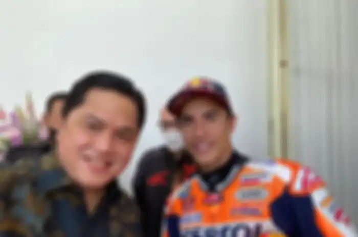 Erick Thohir Menteri BUMN selfie dengan Marc Marquez, konon mau jadi cawapres