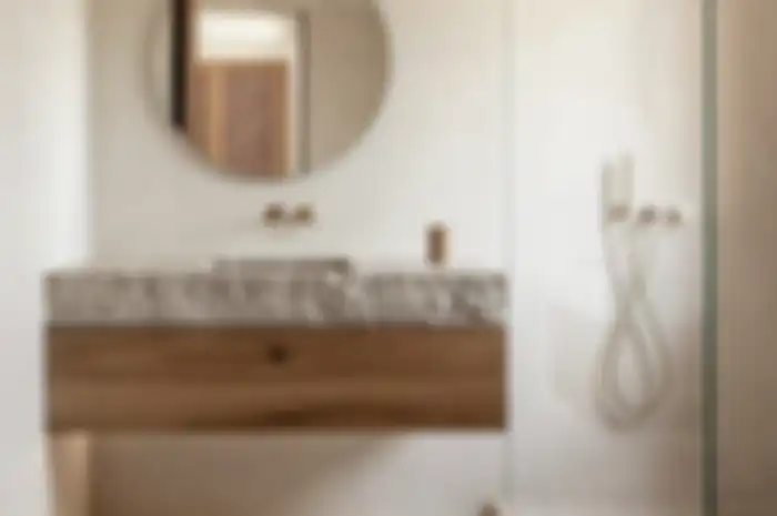 Foto desain kamar mandi dengan gaya Japandi yang banyak ditiru pemilik rumah minimalis. Begini caranya.