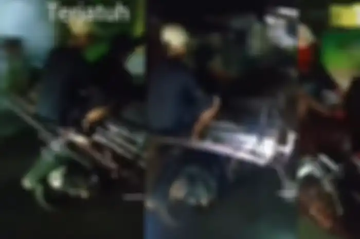 Pemotor diduga curi kursi taman di Pematang Siantar.