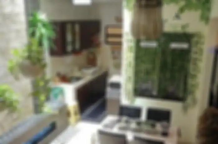 Tanaman hias membuat potret dapur kecil bikin pangling. Ramadan jadi makin segar.