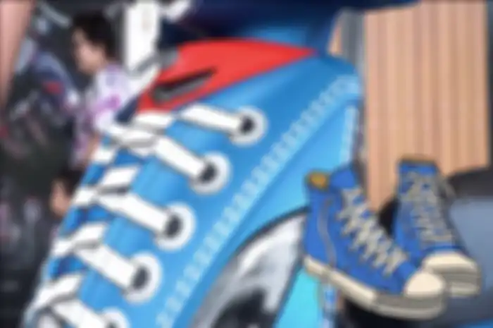 Kesan sepatu converse sudah terlihat di bagian tameng Yamaha Grand Filano.