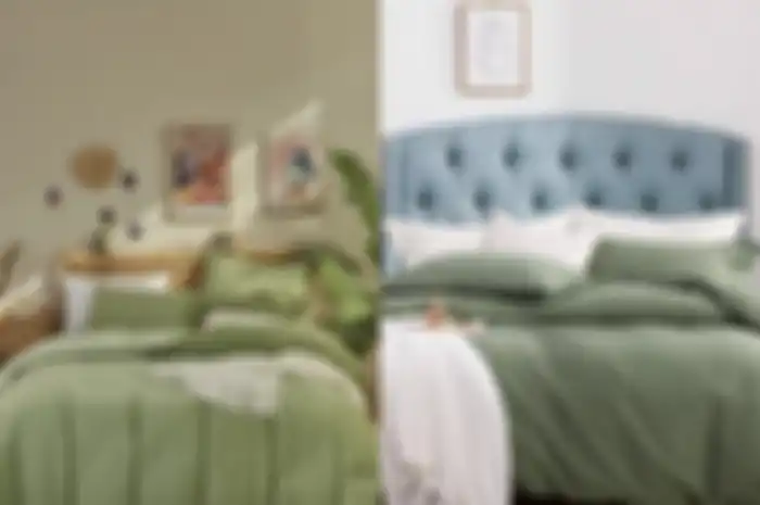 5 Ide Bed Cover Warna Hijau Sage di Kamar Tidur Minimalis